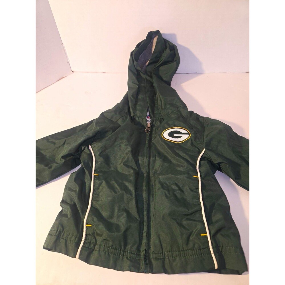 NFL Team Apparel Green Bay Packers Green Hooded Full Zip Jacket 12 Months